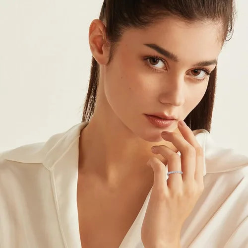 Miniatura 4 de OLIVIASO Anillos de plata de ley 925 para mujer, anillos de boda apilables para mujer, anillos de eternidad para mujer, anillos de promesa