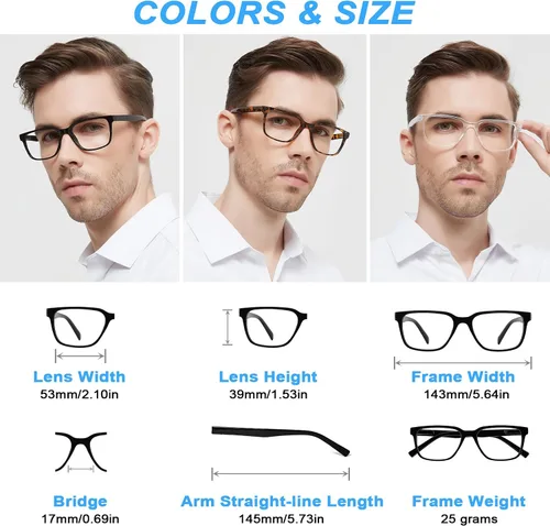 Miniatura 6 de Gafas de lectura con bloqueo de luz azul de 1.25+ para hombres, lectores de computadora, gafas de juego 1.0 1.25 1.5 2.0 2.25 2.5 2.75 3.0 3.5 4.0
