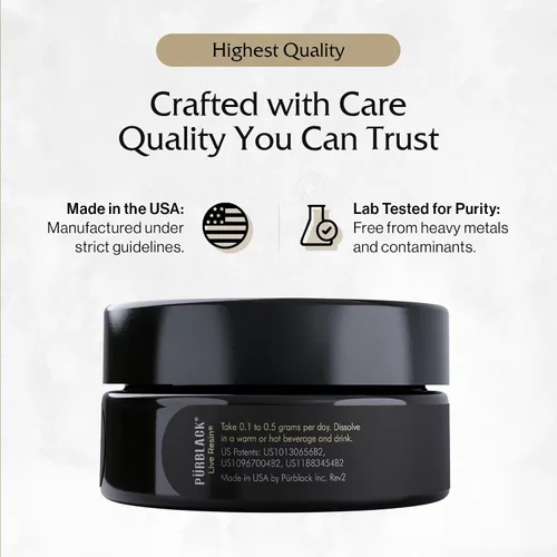 Miniatura 8 de Pürblack Resina viva Shilajit True Gold & Silver - Genuino, de alta eficiencia, 4ª generación Shilajit (tarro de 0.35 oz con escala de puera)