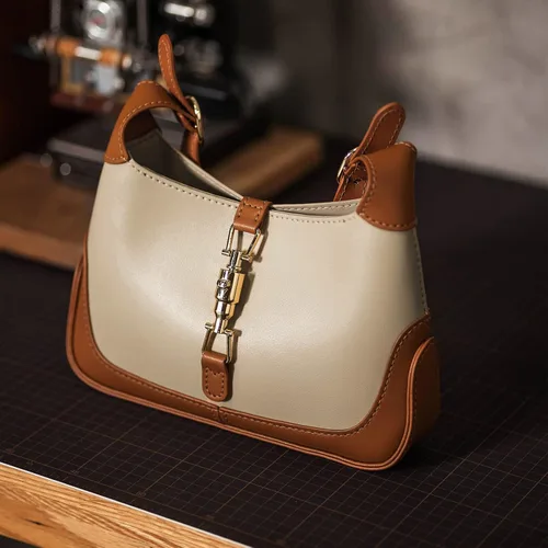 Miniatura 7 de POPSEWING Kit de trabajo de bolsa de cuero de vaca genuina para mujer, bolsa de hombro para manualidades, kit de fabricación de cuero con kit
