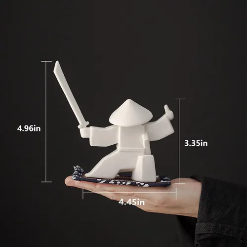 Miniatura 2 de LYART Estatua de guerrero de mascotas de té, accesorios de adorno de té, decoración de té de Kung Fu, regalo para casa y oficina, regalo del día