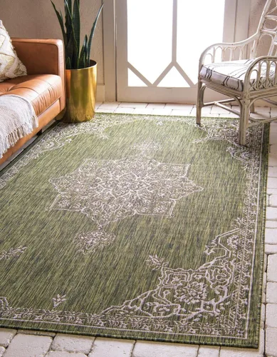 Miniatura 43 de Unique Loom Outdoor Traditional Collection - Alfombra de área antigua (4 pies 1 pulgada x 6 pies 1 pulgada, rectangular, beige y negro)