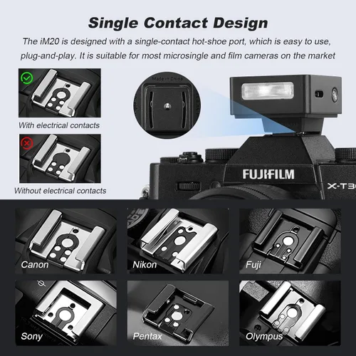 Miniatura 2 de Godox iM20 Mini flash para cámara con batería de 470 mAh 440 flash de potencia completa 5 niveles Mini flash Speedlite para Sony zve10 Sony zv1
