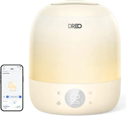 Miniatura 9 de DREO Humidificadores para dormitorio, tiempo de funcionamiento máximo de 30 horas, luz nocturna RGB y entrenador de sueño, humidificador de niebla
