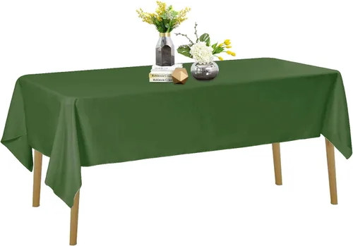 Miniatura 18 de Mantel de poliéster lavable de 90 pulgadas, resistente a las manchas y a las arrugas, mantel decorativo para mesa de comedor, fiestas de bufé y Negro