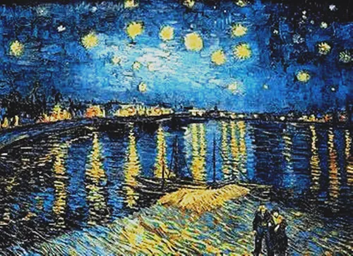 Miniatura 9 de NIHO-JIUMA Kit de pintura de diamantes de noche estrellada el Ródano, regalo de arte de diamantes 5D para adultos y adolescentes, decoración