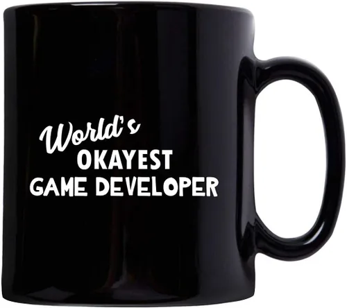 Miniatura 2 de Worlds Okayest Game Developer Designer Mug Coffee Tea Cup Black Ceramic 11oz - Video Gaming Design Dev Team Development Funny Gag Appreciation Thank