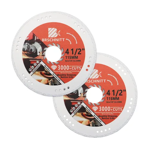 Miniatura 10 de Rueda de corte de diamante, hojas de sierra de diamante soldadas al vacío de 3 pulgadas x 3/8 pulgadas para tubo de acero de metal, rueda de corte