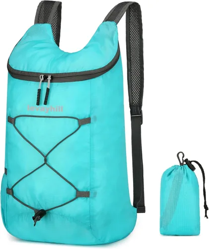 Miniatura 12 de Levayhill 16L Mochila ligera plegable para senderismo, mochila de día pequeña y plegable para viajes, bolsa de gimnasio ultraligera y resistente al