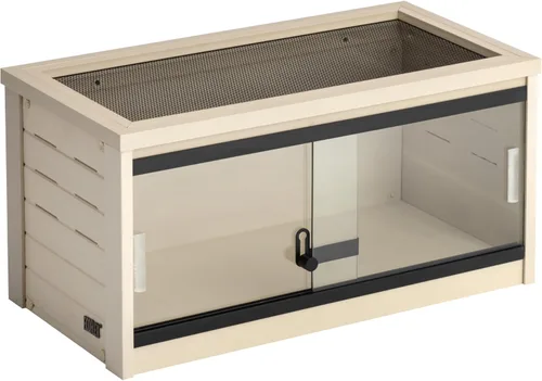 Miniatura 24 de New Age Pet ECOFLEX - Hábitat grande para reptiles de 48 pulgadas de ancho, Mojave Lounge para serpientes, tortugas y lagartos en arce, negro y Gris