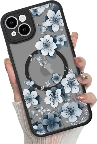 Miniatura 35 de Funda magnética para iPhone 17 Pro [compatible con MagSafe], bonita funda de moda con estampado de leopardo negro, translúcida, mate, parte trasera