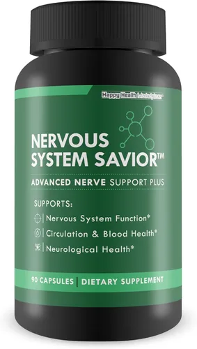 Salvador del sistema nervioso - Apoyo nervioso avanzado - Nuestro mejor suplemento de apoyo nervioso - Suplemento natural para salvar los nervios