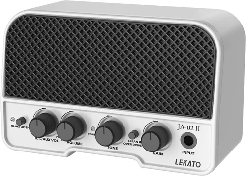 Miniatura 10 de LEKATO Mini amplificador de guitarra eléctrica recargable de 5 W, canales limpios/sobremarchados, amplificador pequeño portátil para práctica
