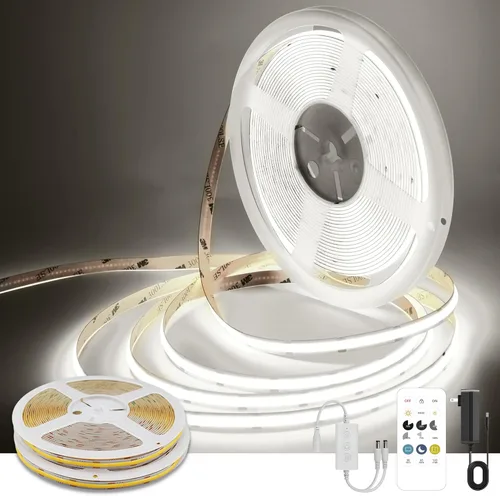 Miniatura 13 de Pandery Tira de LED COB, Tira de Luces LED 1M/3.28ft, Tiras LED Regulables por Toque, CRI90+, Luz COB LED Blanca Cálida 2700K, 960LEDs, Tira