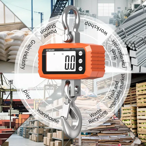 Miniatura 4 de Báscula digital de grúa y báscula colgante de 2,204.6 lbs - Mango de acero inoxidable de aluminio Multiuso para gimnasio, caza, viajes