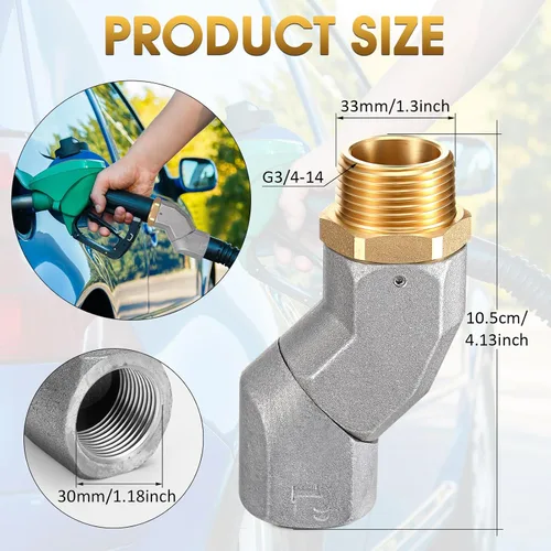 Miniatura 2 de Shimeyao 3 piezas de manguera de combustible giratoria de 1 pulgada con conector NPT de 1 pulgada, giro de transferencia de avión de combustible