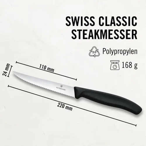 Miniatura 2 de Victorinox Swiss Classic - Juego de carne de 6 piezas (4½ pulgadas con punta de lanza dentada), color negro, 4.25 x 0.5 x 0.5 pulgadas, multicolor