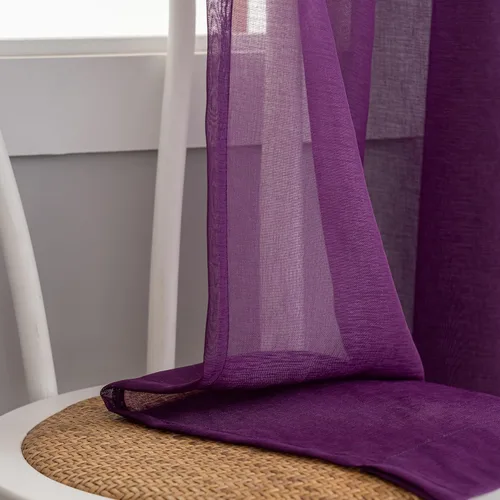 Miniatura 79 de Cortinas para ventana cortinas blancas traslúcidas de 90 pulgadas de largo, 2 paneles de cortinas de tul, paneles de ventana para cortinas de Blanco