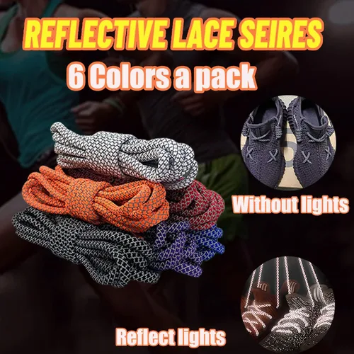 Miniatura 5 de 6 Pairs Sport Round Shoe Laces Reflective