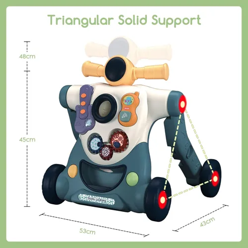 Miniatura 3 de Andador de aprendizaje para bebés sentado a pie, 3 en 1 para niños y niñas, andadores educativos para bebés con centro de actividades