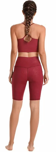 Miniatura 6 de Sunzel Pantalones cortos de ciclismo de 10 pulgadas, 8 y 5 pulgadas, para mujer, con bolsillos, cintura alta, para yoga, atletismo, gimnasio