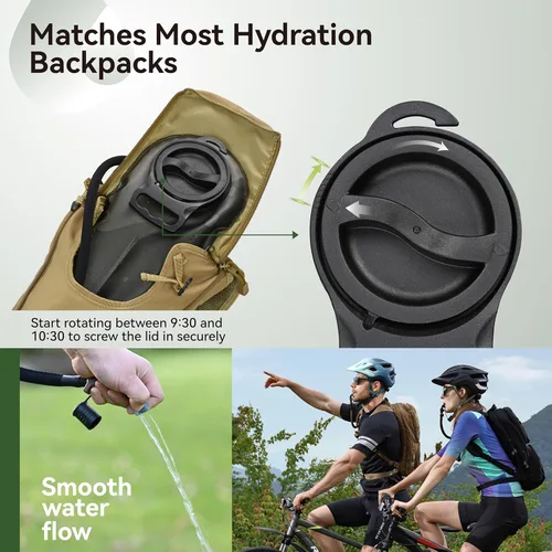 Miniatura 5 de MARCHWAY Bolsa de hidratación de TPU de 2L/2.5L/3L, bolsa de depósito de agua ultra duradera con tubo aislado para hidratación para ciclismo, Gris