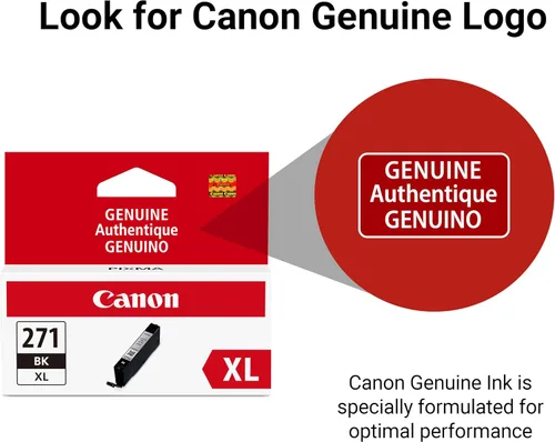 Miniatura 5 de Canon CLI-271XL Depósito de tinta negra genuino, compatible con impresoras MG6820, MG6821, MG6822, MG5720, MG5721, MG5722, MG7720, TS5020, TS6020