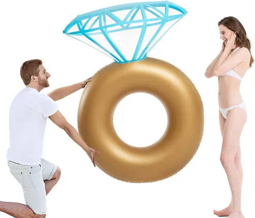 Miniatura 4 de Jasonwell Flotador inflable de piscina con anillo de diamantes y flotador de piscina Jasonwell Beer Pong