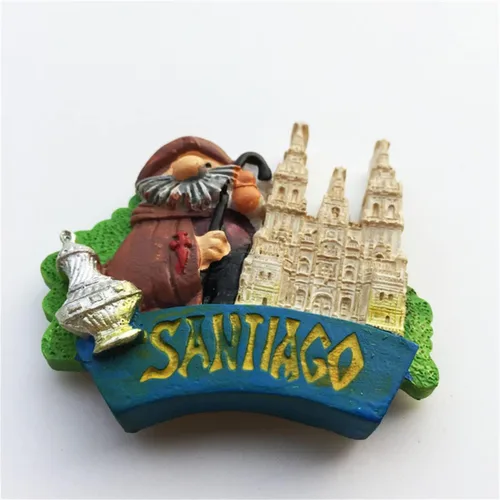 Miniatura 2 de Santiago Chile - Imán para nevera, recuerdo de viaje, decoración de nevera, calcomanía magnética pintada a mano, colección artesanal