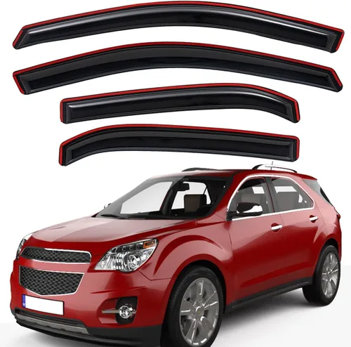 Lightronic Visera de ventana de ventilación automática con clip extra duradero, compatible con Chevrolet Equinox 2010-2017, protección UV, deflector