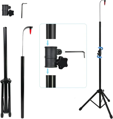 Miniatura 5 de Rueda de premio de 30 pulgadas con trípode plegable, altura ajustable, 18 ranuras, color de borrado en seco, rueda giratoria, juego giratorio