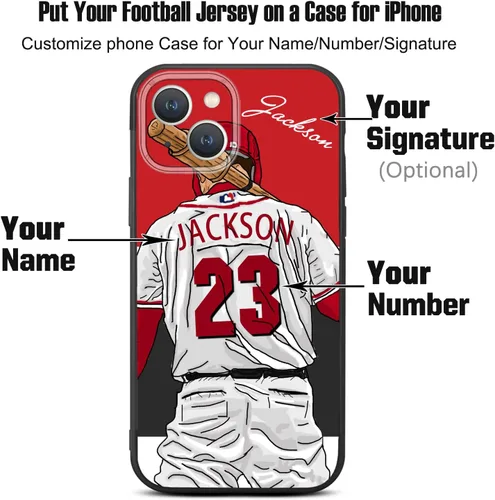 Miniatura 2 de Funda de béisbol con nombre y número personalizados para iPhone 17 Air 16 15 Pro Max 14 13 Mini 12 11 Xs Xr SE3 8 7 6 Plus, silicona líquida