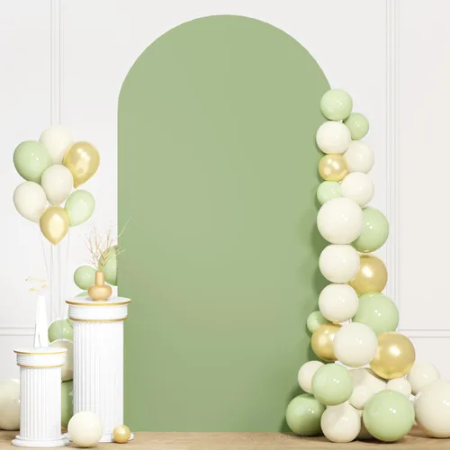 Miniatura 17 de Cubierta de Arco de Boda Verde Cazador 3.3x6.6 pies Spandex Elástico Chiara Cubierta de Telón de Fondo para Soporte de Arco de Parte Superior