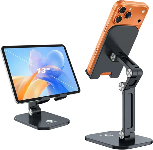 OCYCLONE Soporte para teléfono celular, soporte para iPad, altura ajustable y ángulo para teléfono, soporte plegable para teléfono, soporte más alto