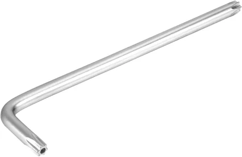 Miniatura 4 de uxcell Llave larga a prueba de manipulaciones Torx Star Key Bit Llave en forma de L niquelado T20