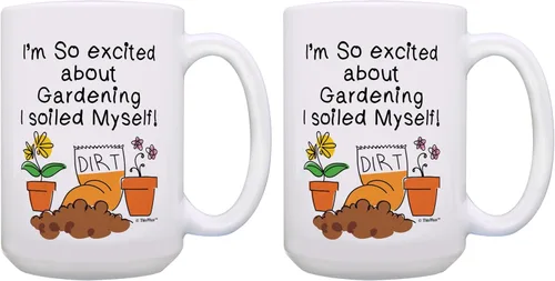 Miniatura 9 de Master Gardener Gifts You're Never Too Old to Play in Dirt - Regalos de jardinería para mujeres, taza de café de 11 onzas, taza de té, color blanco