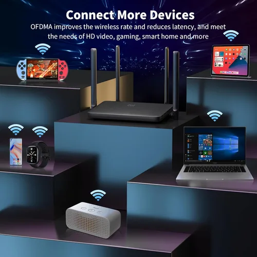 Miniatura 4 de DBIT AX1800 Router WiFi 6 Router de Internet inalámbrico de doble banda, velocidad inalámbrica (hasta 1.8 Gbps) con 4 puertos Gigabit Ethernet