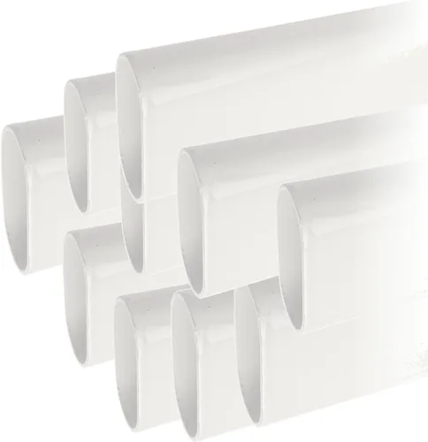 Miniatura 9 de Barra ovalada de 36 pulgadas de largo para armario, barra de ropa resistente para armario, blanco brillante, 1 paquete
