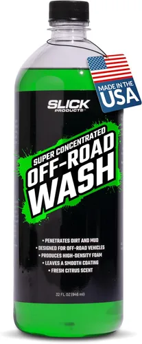 Slick Products Total Off-Road Wash Super Concentrate - Jabón de espuma gruesa para lavado de autos con fórmula híbrida de cerámica para motocross,
