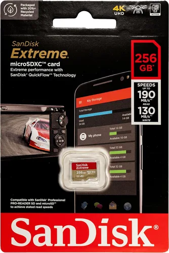 Miniatura 2 de SanDisk - Tarjeta de memoria MicroSDXC Extreme de 256 GB, funciona con Motorola Phone Moto G 2022, Moto G Stylus 5G 2022, Moto G52
