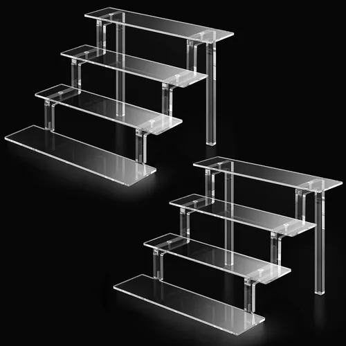 Miniatura 7 de Kcrystenia Perfume Organizer Stand, 4 Tier Display Riser Shelf Compatible with Funko POPs Amiibo Nendoroids, Clear Acrylic Risers Display Stand