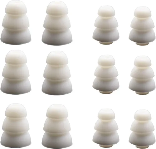 Miniatura 5 de Punta de oreja de triple brida, 6 pares de puntas de silicona con aislamiento de ruido de tres bridas tamaño S/M/L, con orificio para conector