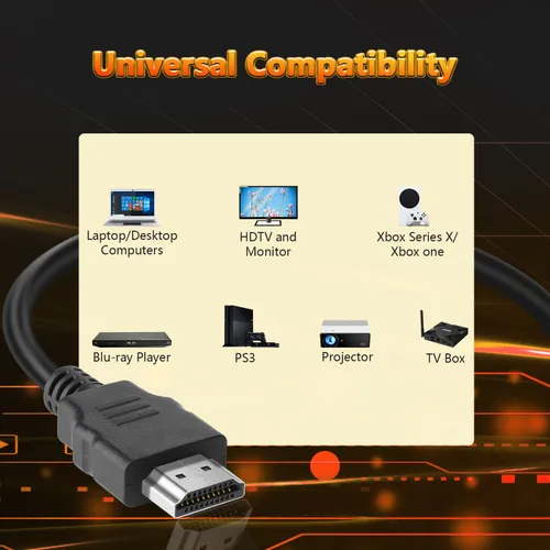 Miniatura 4 de Paquete de 10 cables HDMI de 3 pies, cable trenzado HDMI de alta velocidad de 18 Gbps, 1080p a 60 Hz, Dolby TrueHD, compatible con laptop, monitor