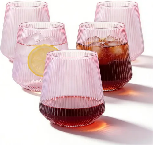 Miniatura 13 de BESTSTAR 36 Piezas Copas de Vino de Plástico Transparente Acanalado de 12 onzas, Copas de Champán Desechables de Origami Onduladas, Elegantes Vasos