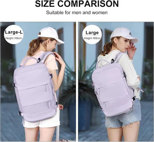 Miniatura 8 de coowoz Mochila de viaje grande para mujeres y hombres,Mochila de transporte,Mochila de senderismo impermeable para deportes al aire libre, Púrpura