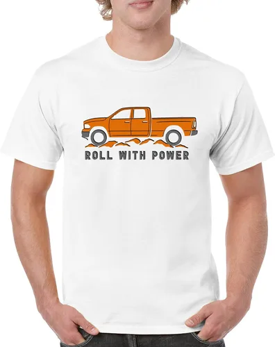 Miniatura 206 de Tee Hunt Camisetas gráficas y camisetas sin mangas para hombre Roll with Power Pickup Truck