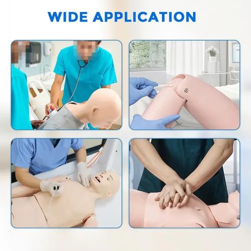 Miniatura 7 de Maniquí médico para entrenamiento – Maniquí de enfermería de tamaño real femenino de 5.4 pies, maniquí de cuidado del paciente de cuerpo completo
