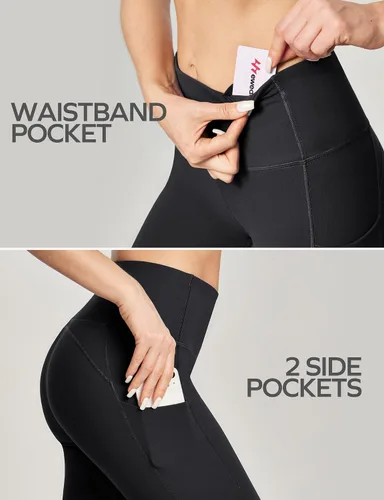 Miniatura 4 de Ewedoos Leggings hasta la rodilla con bolsillos, pantalones capri para mujer, cintura alta, pantalones de yoga para entrenamiento casual de verano