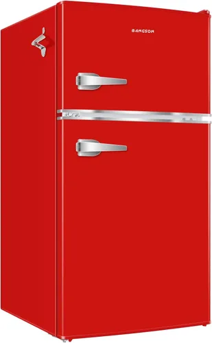 Miniatura 9 de BANGSON Mini refrigerador de 3.2 pies cúbicos con congelador, refrigerador pequeño de oficina de 2 puertas, refrigerador compacto silencioso