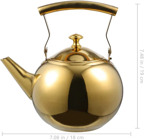 Miniatura 9 de DOITOOL Hervidor de té de acero inoxidable con infusor integrado, tetera para hervir para el hogar y restaurante, 7.48 x 7.08 x 5.11 pulgadas, mango